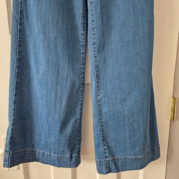 Rachel Roy Wide Leg Flare Sailor Denim Jeans Med Wash Sz 28 - Picture 3 of 12